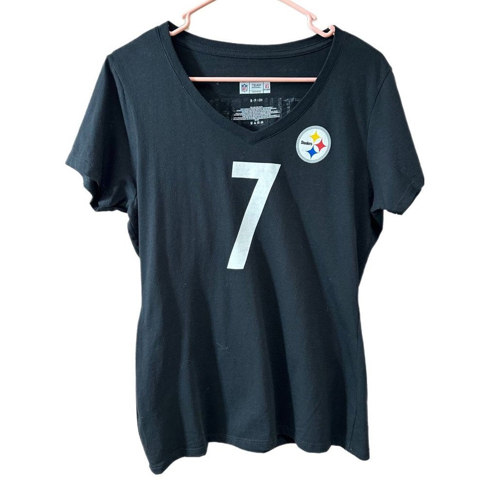 NFL Team Apparel Women’s Size Small V-Neck Tee #7 Roethlisberger Steelers NEW